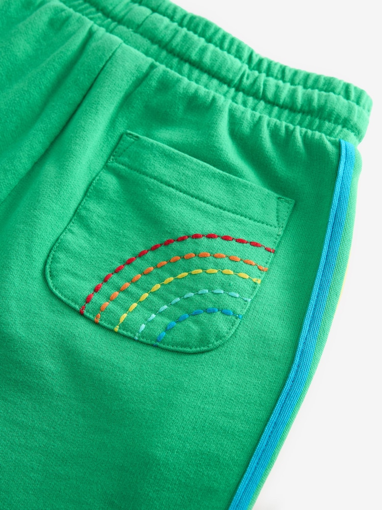 Little Bird by Jools Oliver Green Rainbow T-Shirt and Jogger Set - Image 7 of 7
