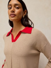 White Stuff Natural Cara Collar Jumper - Image 4 of 6