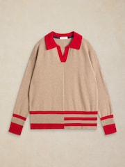 White Stuff Natural Cara Collar Jumper - Image 5 of 6