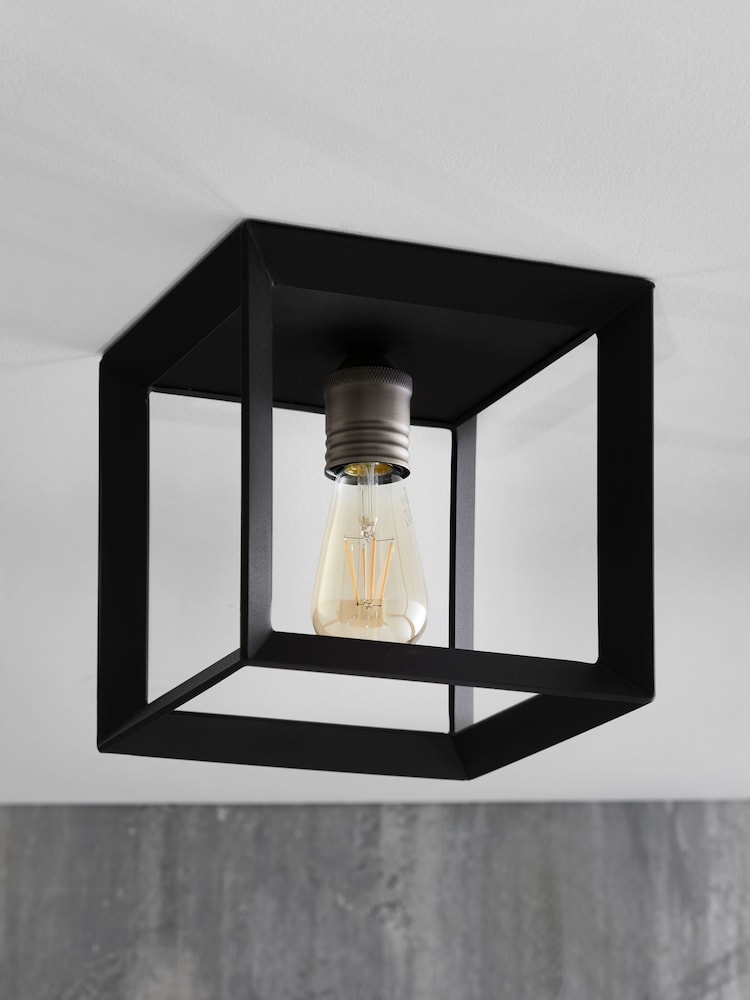 Black Brooklyn Flush Ceiling Light - Image 2 of 7