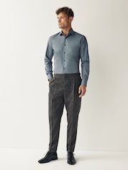 Темно-серый - Зауженный крой - Easy Care Single Cuff Smart Shirt - Image 2 of 7