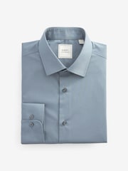 Темно-серый - Зауженный крой - Easy Care Single Cuff Smart Shirt - Image 6 of 7