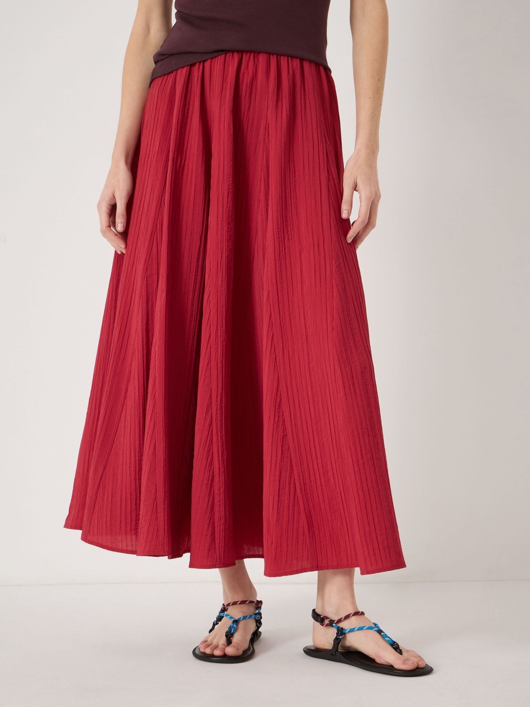Buy Hush Ruby Red Mavi Godet Crinkle Midi Skirt from Next USA