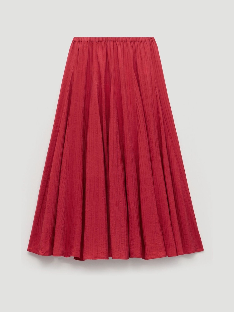 Hush Ruby Red Mavi Godet Crinkle Midi Skirt - Image 5 of 5
