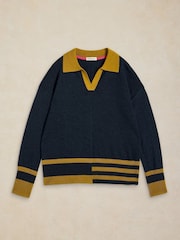 White Stuff Blue Cara Collar Jumper - Image 5 of 6