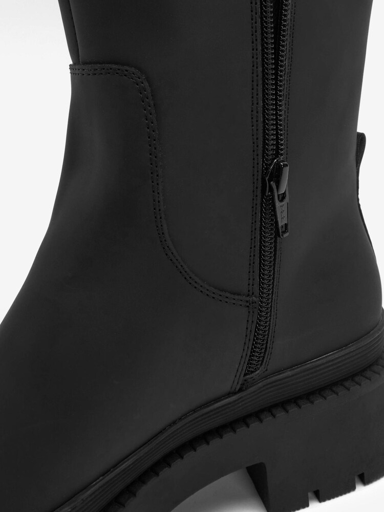 Black Forever Comfort® Chunky Rubberised Knee High Boots - Image 7 of 7