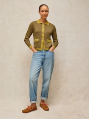 White Stuff Green Charlotte Collar Cardigan - Image 1 of 6