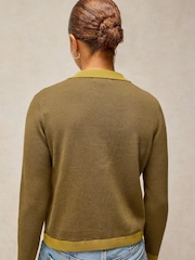 White Stuff Green Charlotte Collar Cardigan - Image 3 of 6