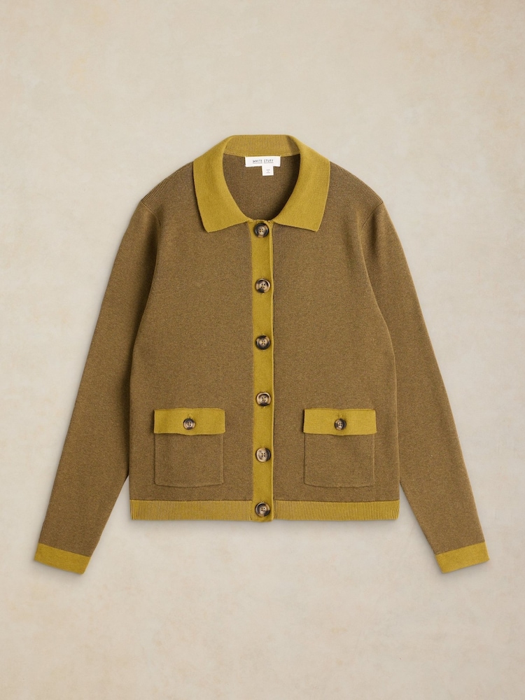 White Stuff Green Charlotte Collar Cardigan - Image 6 of 6