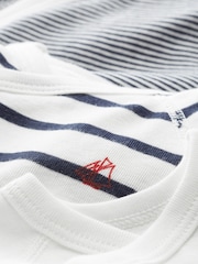Petit Bateau Navy Stripe Iconic Rib Long Sleeve Bodysuits Three Pack - Image 3 of 4