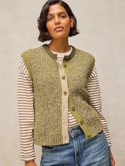 White Stuff Green Twist Button Tank Top - Image 2 of 6