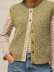White Stuff Green Twist Button Tank Top - Image 4 of 6