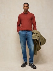 Rojo - White Stuff Long Sleeve Utility Polo Shirt - Imagen 1 de 6