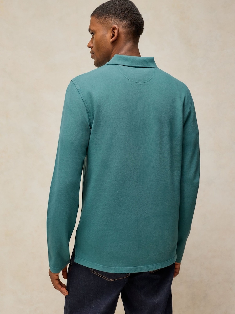 Verde y verde azulado - White Stuff Long Sleeve Utility Polo Shirt - Imagen 2 de 6