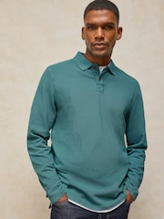 Verde y verde azulado - White Stuff Long Sleeve Utility Polo Shirt - Imagen 3 de 6