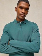 Verde y verde azulado - White Stuff Long Sleeve Utility Polo Shirt - Imagen 4 de 6