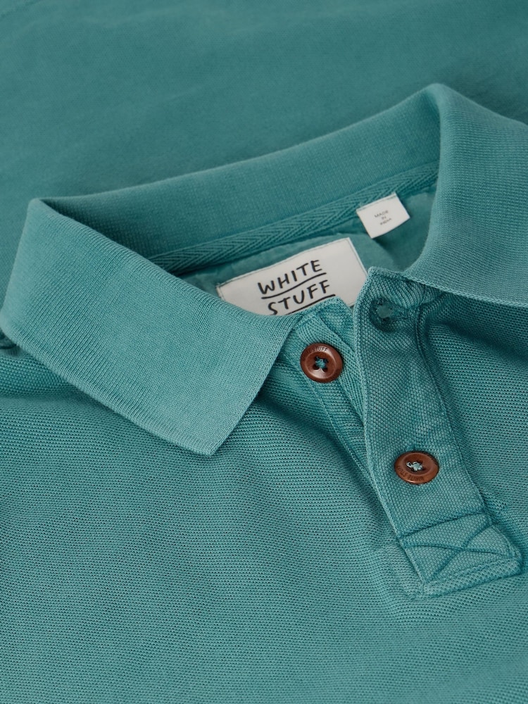 Verde y verde azulado - White Stuff Long Sleeve Utility Polo Shirt - Imagen 6 de 6