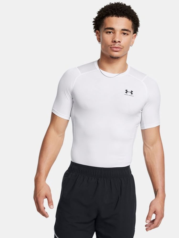Under Armour White/Black HeatGear Base Layer T-Shirt - Image 1 of 4