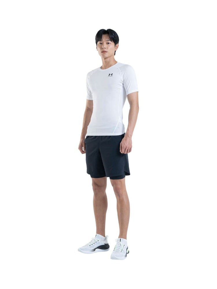 Under Armour White/Black HeatGear Base Layer T-Shirt - Image 2 of 4