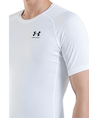 Under Armour White/Black HeatGear Base Layer T-Shirt - Image 3 of 4