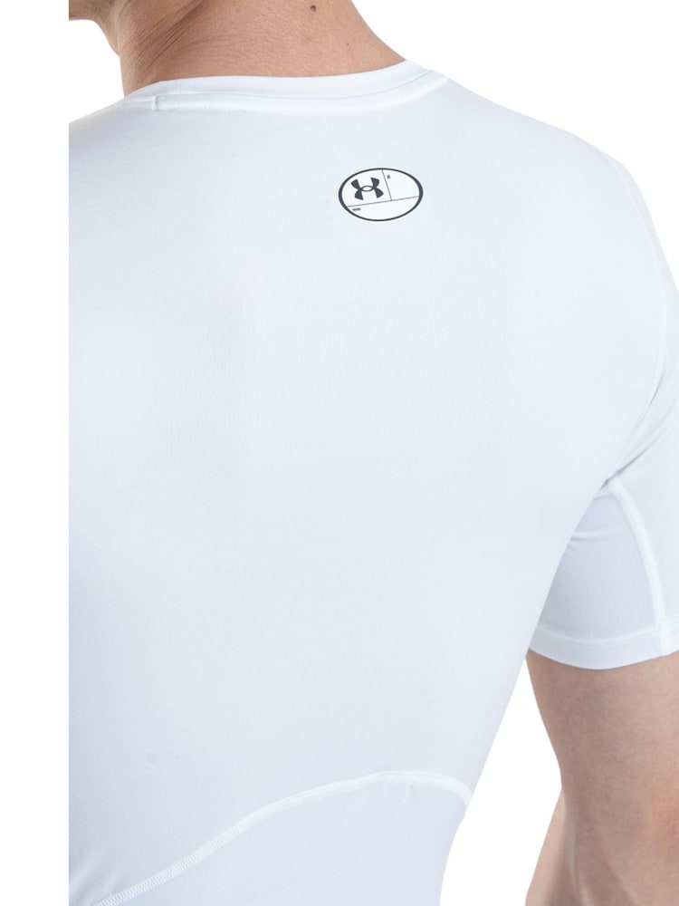 Under Armour White/Black HeatGear Base Layer T-Shirt - Image 4 of 4