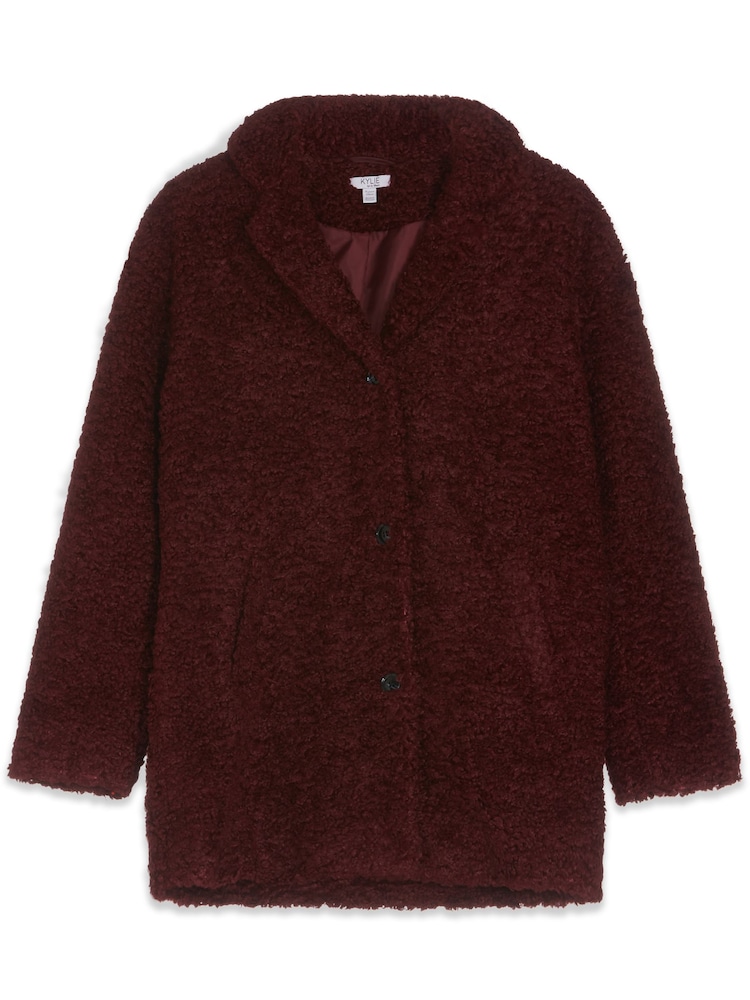 Kylie Red Teen Teddy Borg Coat - Image 6 of 6 Kylie Red Teen Teddy Borg Coat - Image 6 of 6