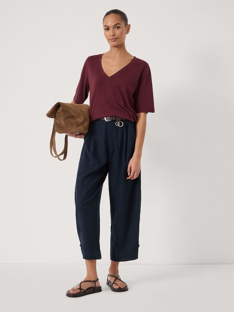 Hush Red Reece V-Neck Drapey T-Shirt - Image 2 of 5 Hush Red Reece V-Neck Drapey T-Shirt - Image 2 of 5