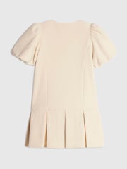 River Island Cream Bow Hem Pleated Dress - Image 2 of 4