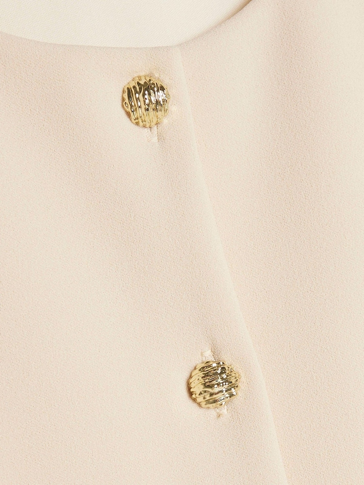 River Island Cream Bow Hem Pleated Dress - Image 4 of 4
