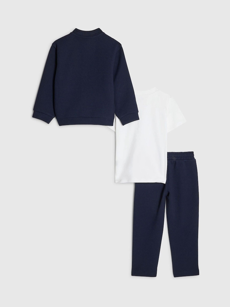 River Island Blue Bomber Jacket & Joggers Set - Image 2 of 5 River Island Blue Bomber Jacket & Joggers Set - Image 2 of 5