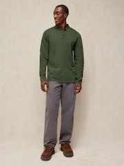 White Stuff Green Long Sleeve Utility Polo Shirt - Image 1 of 6