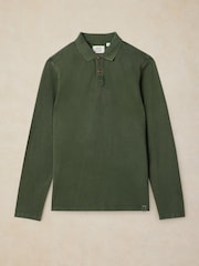 White Stuff Green Long Sleeve Utility Polo Shirt - Image 5 of 6