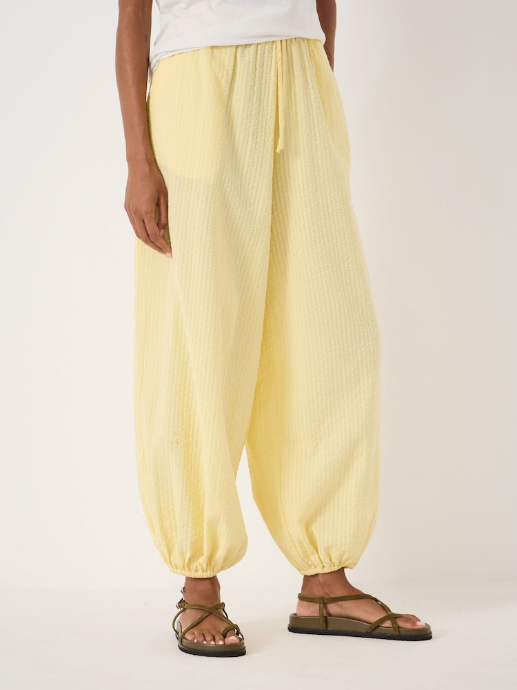 Hush Yellow Balloon Seersucker Beach Trousers - Image 2 of 6 Hush Yellow Balloon Seersucker Beach Trousers - Image 2 of 6