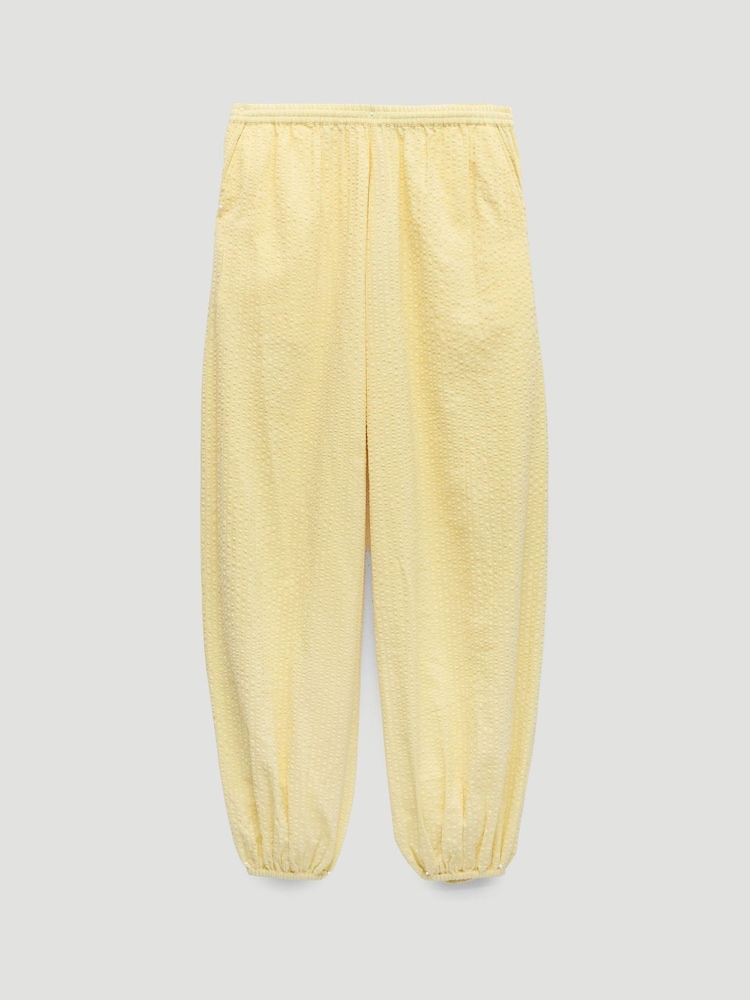 Hush Yellow Balloon Seersucker Beach Trousers - Image 6 of 6 Hush Yellow Balloon Seersucker Beach Trousers - Image 6 of 6