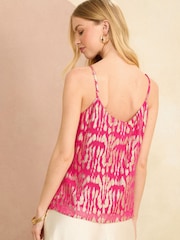 Love & Roses Pink Metallic Cami Vest Top - Image 2 of 4
