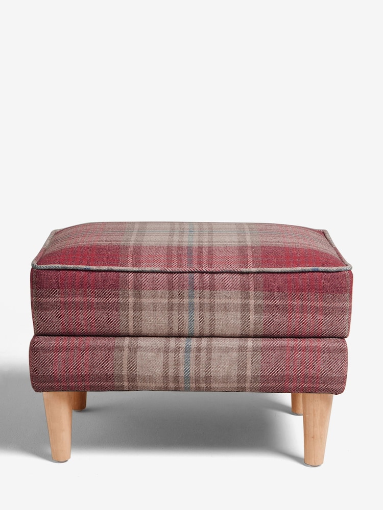 Versatile Check Sterling Red Sherlock Storage Footstool - Image 8 of 8