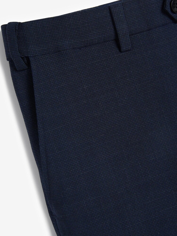 Navy Blue Slim Fit Signature Tollegno Motionflex Stretch Wool Puppytooth Suit: Trousers - Image 2 of 4