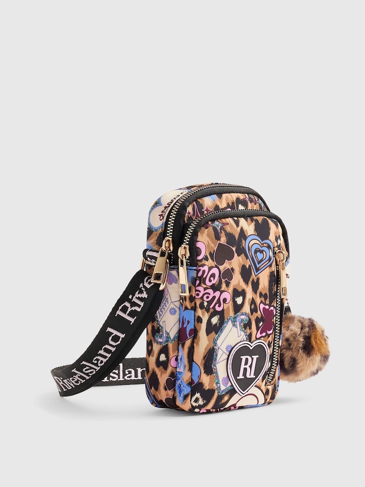 River Island Brown Leopard Printed Festival Bag - Image 2 of 5 River Island Brown Leopard Printed Festival Bag - Image 2 of 5