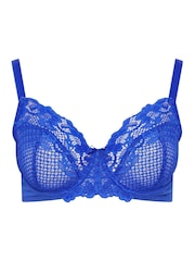 Yours Curve Blue Lace Trim Underwired Non-Padded Bras 2 Pack - Image 3 of 5