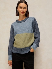 White Stuff Blue Lucie Crew Neck Jumper - Image 1 of 6