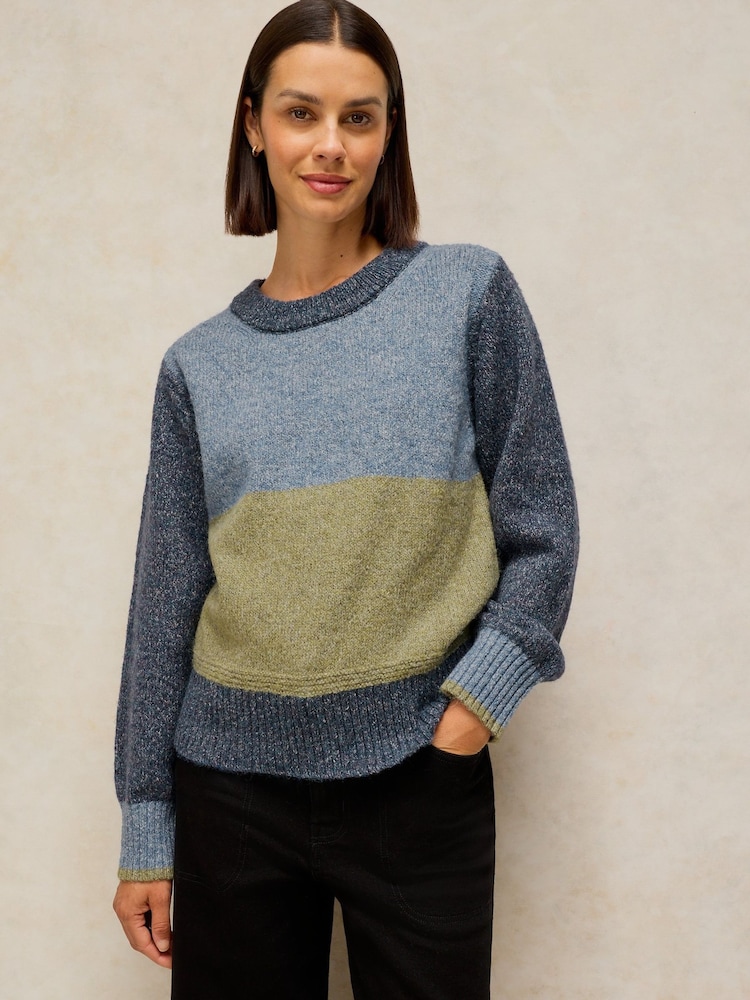 White Stuff Blue Lucie Crew Neck Jumper - Image 1 of 6 White Stuff Blue Lucie Crew Neck Jumper - Image 1 of 6