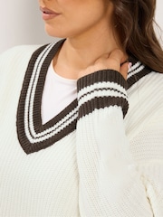 Kremowy - Dzianinowy sweter Yours Curve Tennis - Obraz 4 z 6