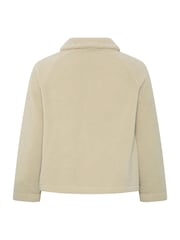 Yours Curve Cream Funnel Neck Borg Jacket - Image 6 of 6