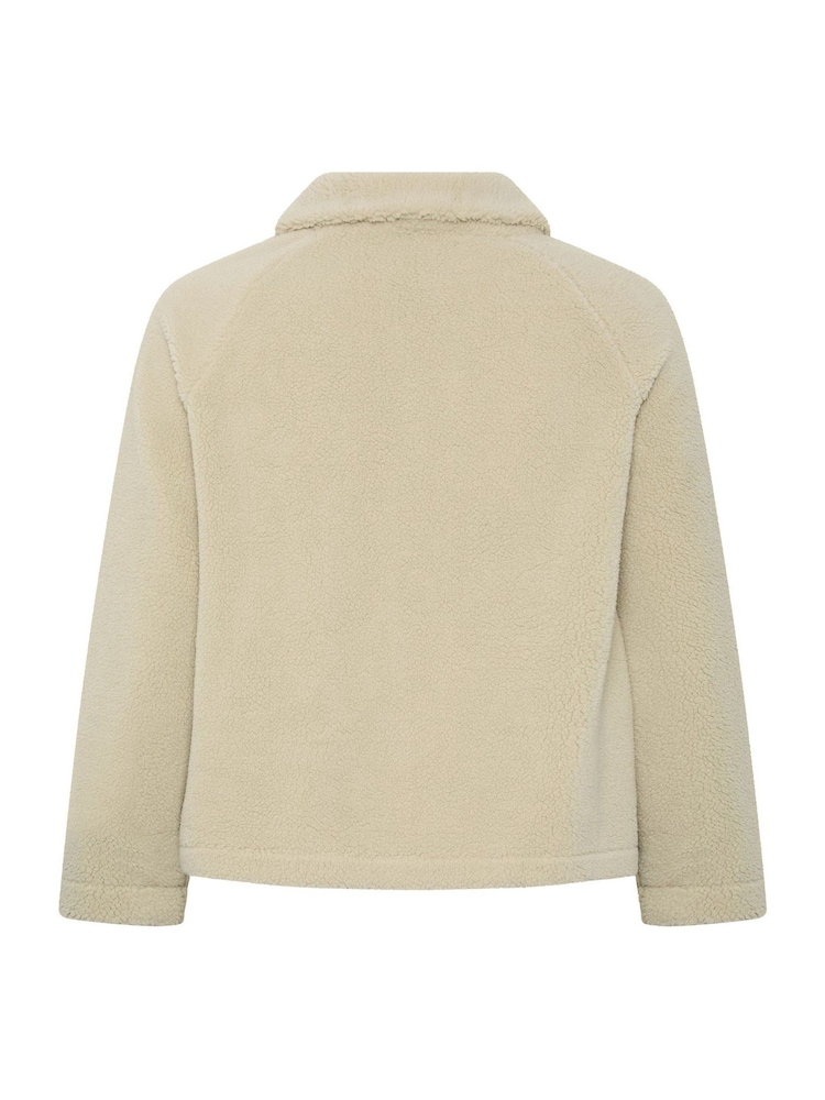 Yours Curve Cream Funnel Neck Borg Jacket - Image 6 of 6 Yours Curve Cream Funnel Neck Borg Jacket - Image 6 of 6