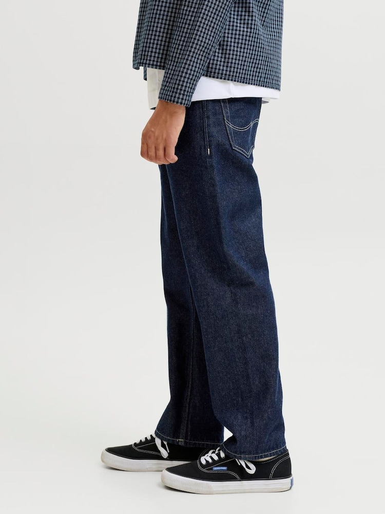 JACK & JONES Junior Navy Blue Chris Relaxed Fit Jeans - Image 2 of 5 JACK & JONES Junior Navy Blue Chris Relaxed Fit Jeans - Image 2 of 5