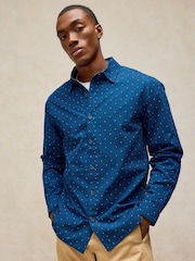 White Stuff Blue Douglas Long Sleeve Dobby Shirt - Image 1 of 6