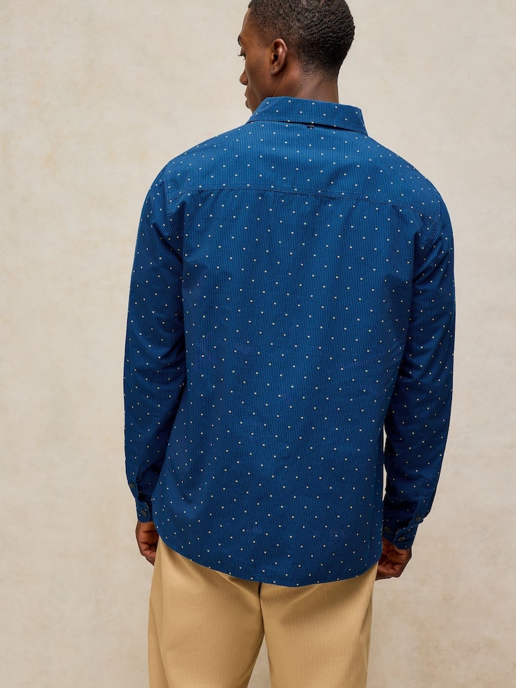White Stuff Blue Douglas Long Sleeve Dobby Shirt - Image 2 of 6