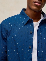 White Stuff Blue Douglas Long Sleeve Dobby Shirt - Image 4 of 6