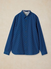 White Stuff Blue Douglas Long Sleeve Dobby Shirt - Image 5 of 6