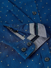 White Stuff Blue Douglas Long Sleeve Dobby Shirt - Image 6 of 6
